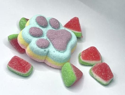 Sweetie Paws & Tiny Melon Giggles – Hỗn hợp kẹo dẻo dấu chân mèo đáng yêu & dưa hấu mini