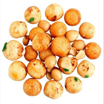 Bánh gạo cay giòn, đậu phộng trộn, đồ ăn nhẹ châu Á giòn tan, không chứa gluten, thuần chay, món nhấm nháp cho tiệc