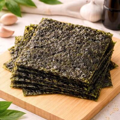 Đồ ăn nhẹ rong biển nướng ít béo, không chứa gluten, được chứng nhận BRC với hương vị muối biển dành cho ngành bán lẻ và thực phẩm