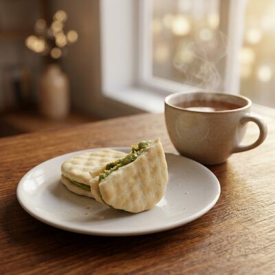 Các bánh quy gạo cao cấp chứa matcha với kết cấu giòn và hương vị cân bằng cho đồ ăn nhẹ đậu nành