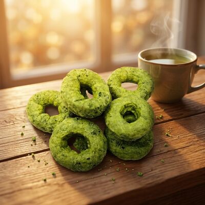 Matcha Crispy Rings - Sự hợp nhất matcha và ngũ cốc tươi mới, đồ ăn nhẹ có hình nhẫn, không có tội lỗi linh hoạt cho mọi dịp